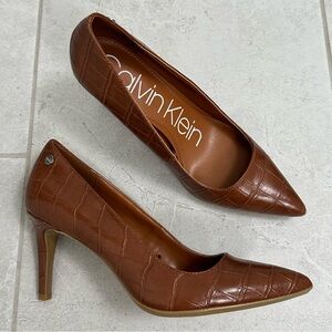 Calvin Klein | Nilly Croc Embossed High Heel Pumps